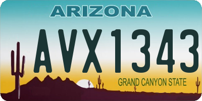 AZ license plate AVX1343