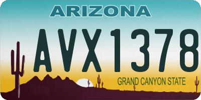 AZ license plate AVX1378
