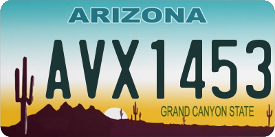 AZ license plate AVX1453