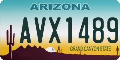 AZ license plate AVX1489
