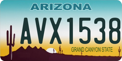 AZ license plate AVX1538