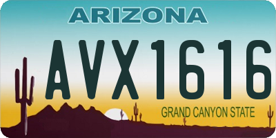 AZ license plate AVX1616