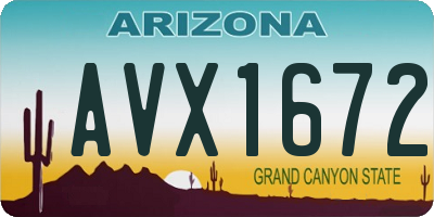 AZ license plate AVX1672
