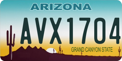 AZ license plate AVX1704