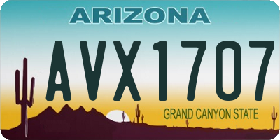 AZ license plate AVX1707