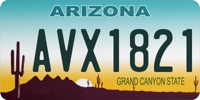 AZ license plate AVX1821