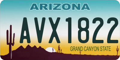 AZ license plate AVX1822