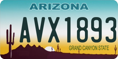 AZ license plate AVX1893
