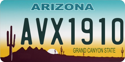 AZ license plate AVX1910