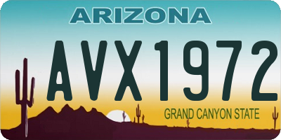 AZ license plate AVX1972
