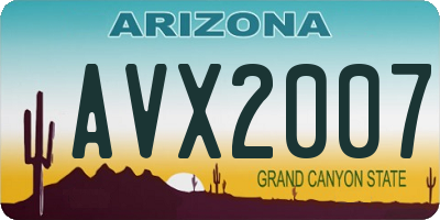 AZ license plate AVX2007