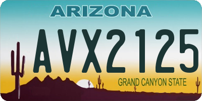 AZ license plate AVX2125