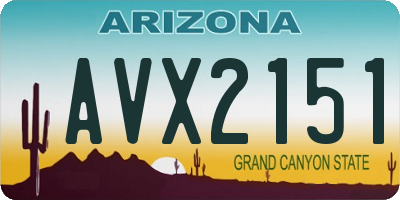 AZ license plate AVX2151