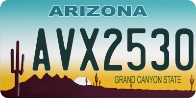AZ license plate AVX2530