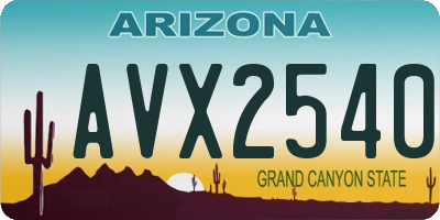 AZ license plate AVX2540