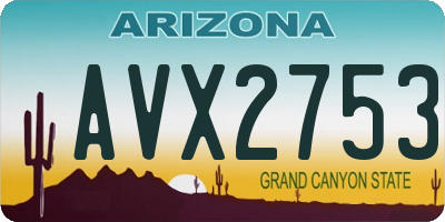 AZ license plate AVX2753