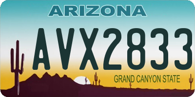 AZ license plate AVX2833