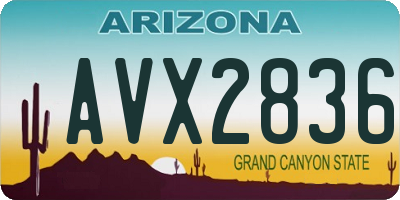 AZ license plate AVX2836