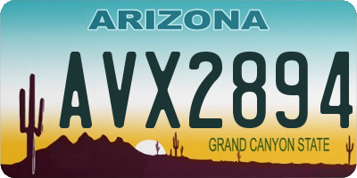 AZ license plate AVX2894