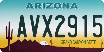 AZ license plate AVX2915