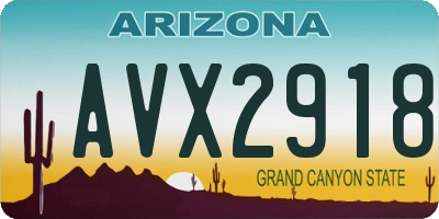 AZ license plate AVX2918