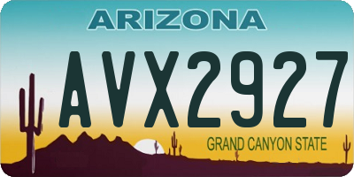AZ license plate AVX2927