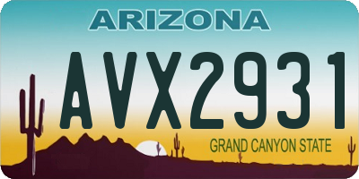 AZ license plate AVX2931