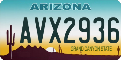 AZ license plate AVX2936
