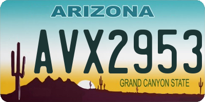 AZ license plate AVX2953