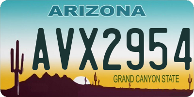 AZ license plate AVX2954
