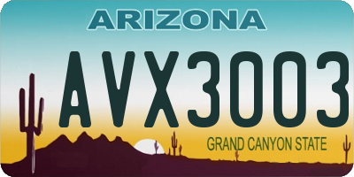 AZ license plate AVX3003