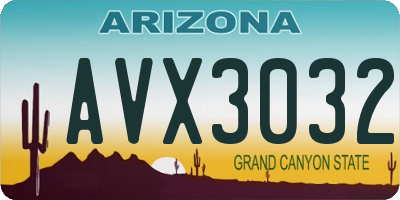 AZ license plate AVX3032