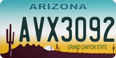 AZ license plate AVX3092