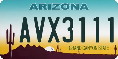 AZ license plate AVX3111