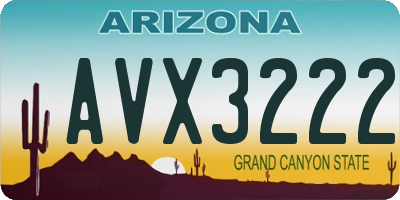 AZ license plate AVX3222