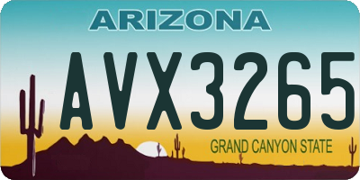 AZ license plate AVX3265