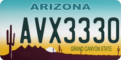 AZ license plate AVX3330