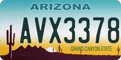 AZ license plate AVX3378