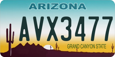 AZ license plate AVX3477