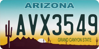 AZ license plate AVX3549