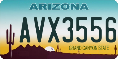 AZ license plate AVX3556