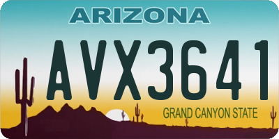 AZ license plate AVX3641