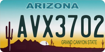 AZ license plate AVX3702