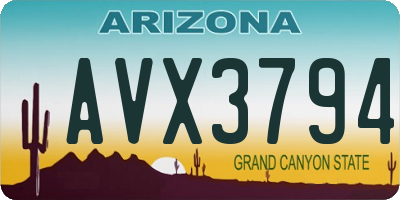 AZ license plate AVX3794