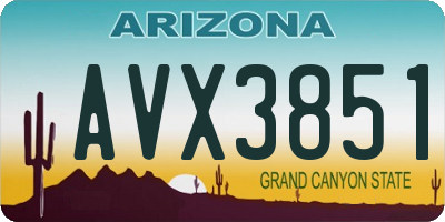 AZ license plate AVX3851