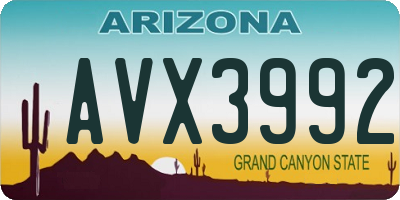 AZ license plate AVX3992