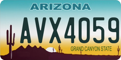 AZ license plate AVX4059