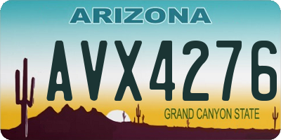 AZ license plate AVX4276