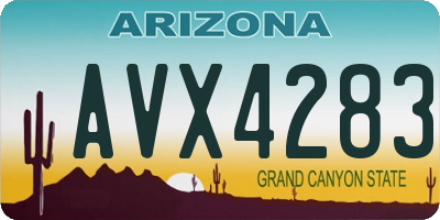 AZ license plate AVX4283