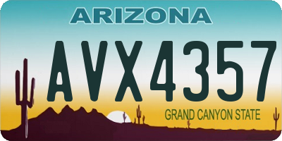 AZ license plate AVX4357